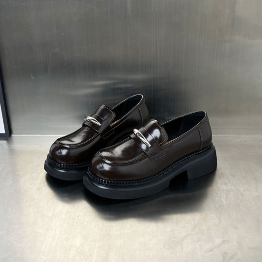 Damen Modische Loafers mit trendiger Schnallenverzierung und stabiler Plateausohle R&B