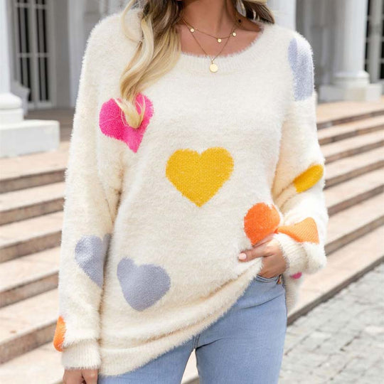 R&B | Strickpullover Mit Süßem Herzmuster