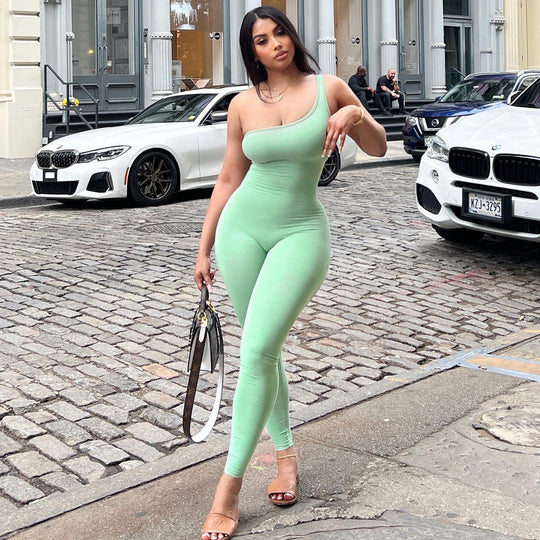 Damen Figurumspielender Bodysuit mit asymmetrischem Design R&B