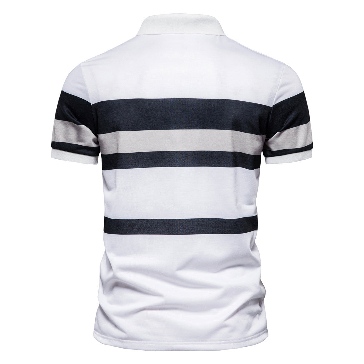 Herren Poloshirt mit klassischen Streifen und atmungsaktiver Baumwolle