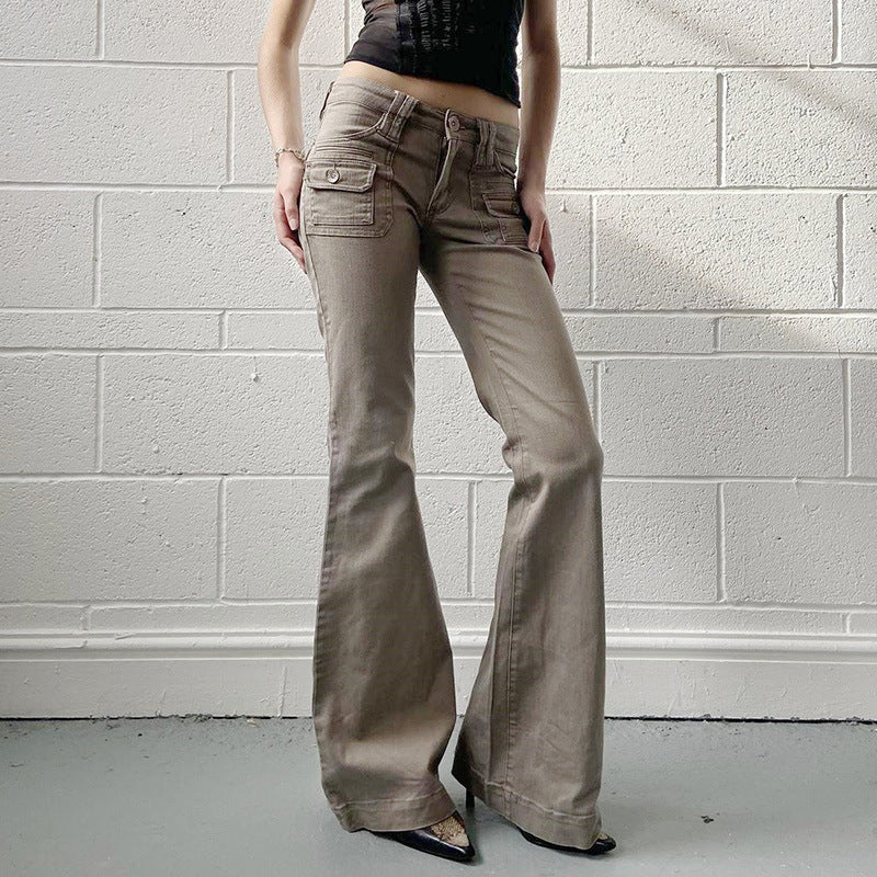 Damen Flared Cargo-Hose mit modischem Schnitt und praktischen Taschen R&B