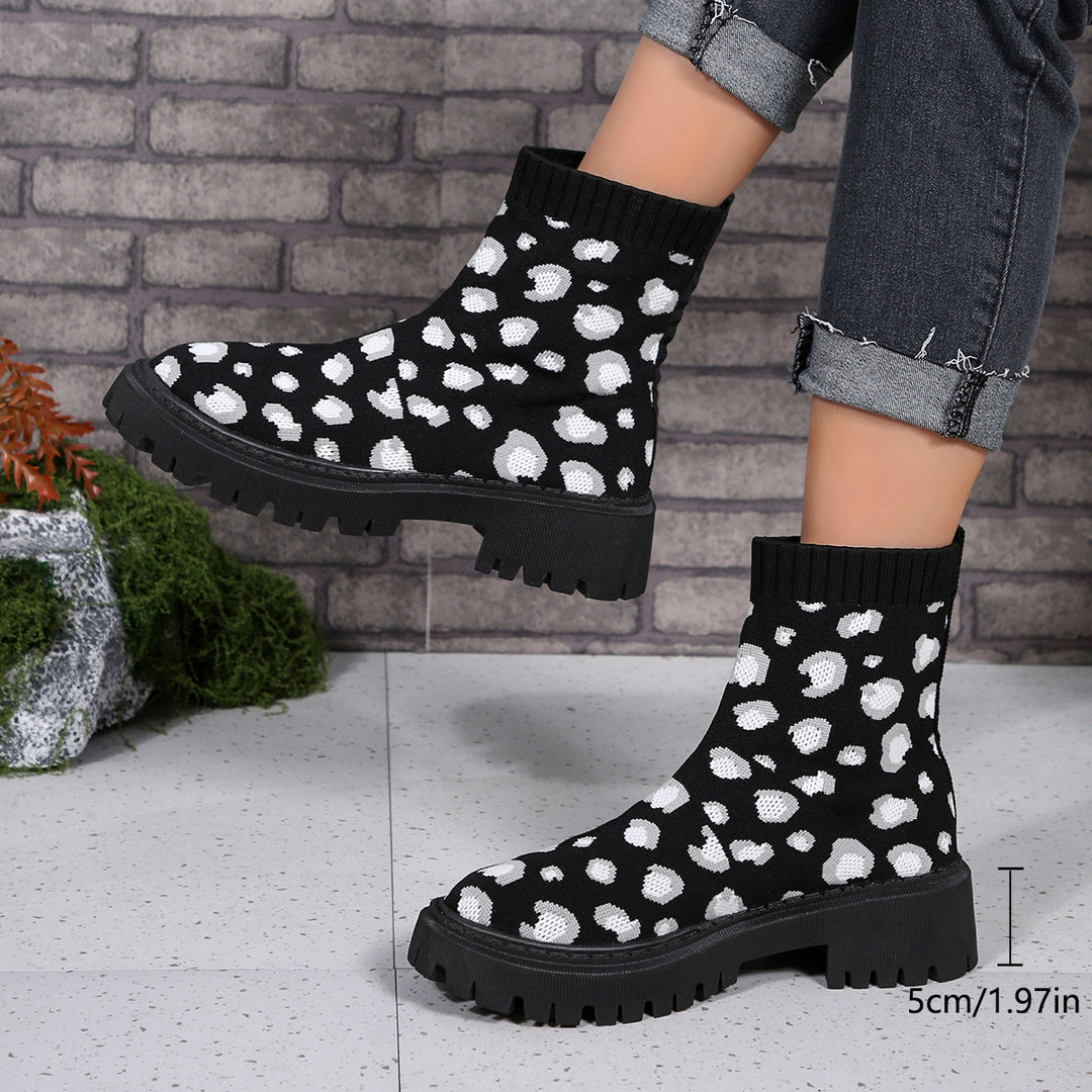 Damen Modische Stiefeletten mit strukturiertem Obermaterial und rutschfester Sohle R&B