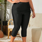 Damen Leggings mit seitlicher Raffung und hohem Bund R&B