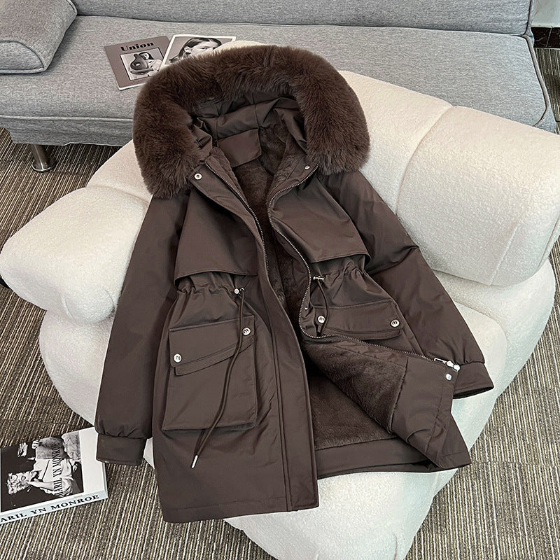 Damen Modischer Winterparka mit kuscheligem Innenfutter und praktischen Taschen R&B