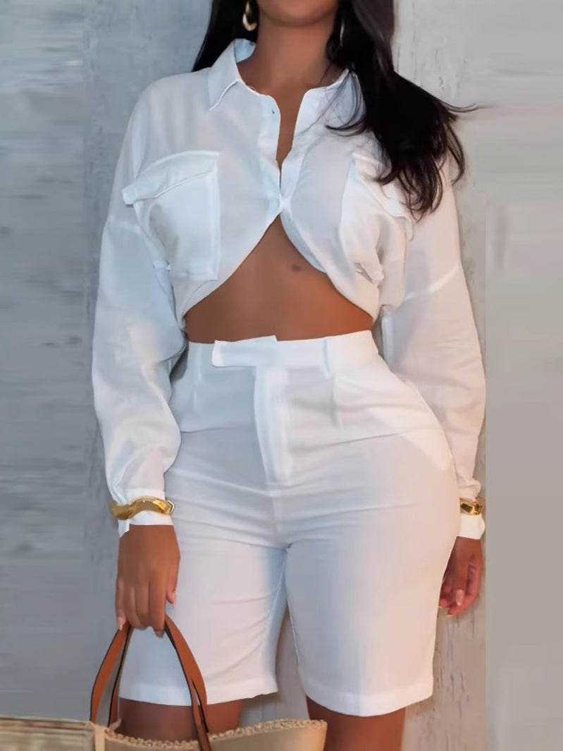 Damen Luftige Sommerbluse und kurze Hose Set R&B