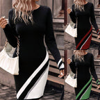 Damen Figurbetontes Strickkleid mit asymmetrischem Design R&B