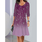 Damen Fließendes Blumenkleid mit eleganter Farbverlaufsgestaltung R&B