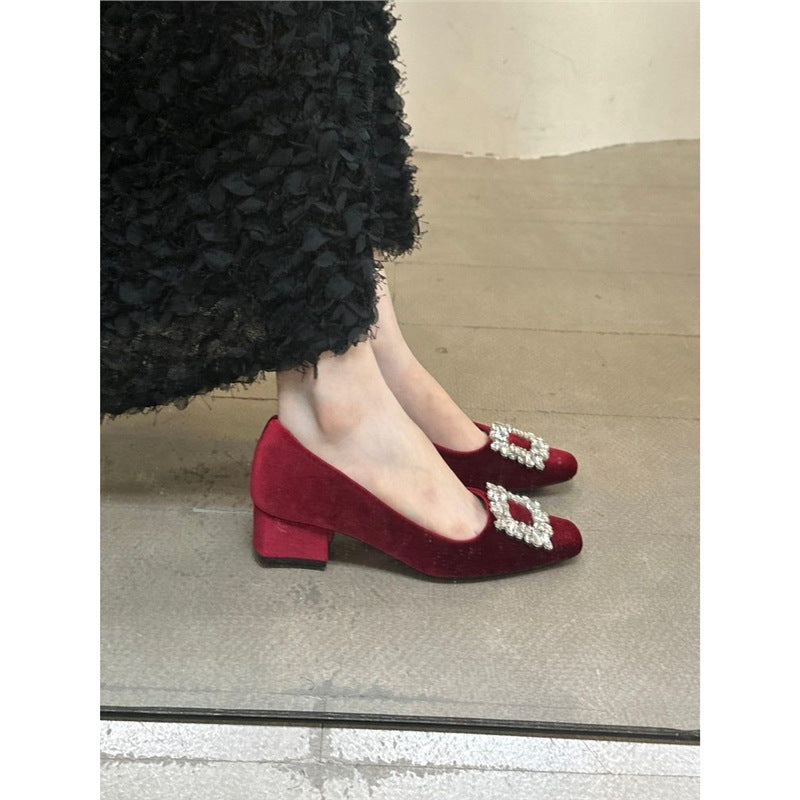 Damen elegante Flachschuhe mit funkelndem Strassbesatz R&B
