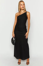Damen Maxi-Kleid mit asymmetrischem Ausschnitt R&B