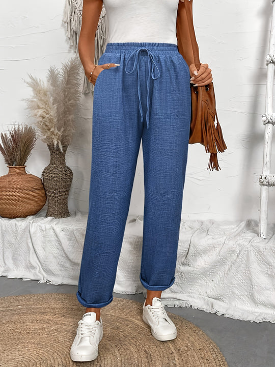 Damen Loungehose mit elastischem Bund und modischen Details R&B