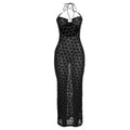 Damen Transparente Maxikleid mit Blumenmuster und aufregendem Schlitz R&B