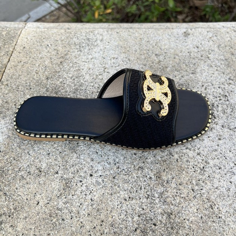 Damen Riemchen-Sandalen mit funkelnder Applikation R&B