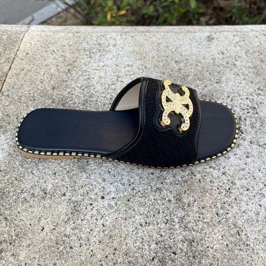 Damen Riemchen-Sandalen mit funkelnder Applikation R&B
