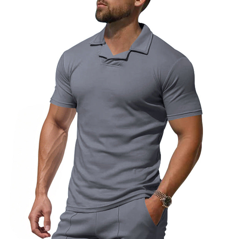 Herren Kurzarm Polo-Shirt mit modernem Stehkragen und atmungsaktivem Material R&B