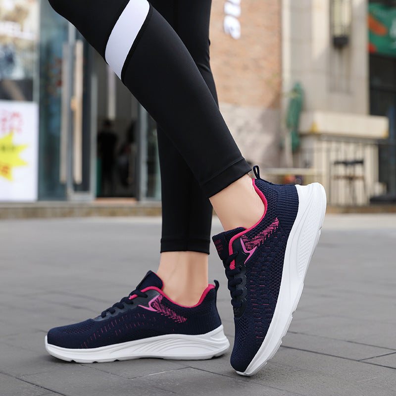 Damen Atmungsaktive Lauf-Sneaker mit elastischem Obermaterial und rutschfester Sohle