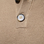 Herren Pullover mit Knopfleiste und strukturiertem Muster