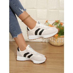 Damen Sportliche Retro Sneakers mit rutschfester Laufsohle R&B