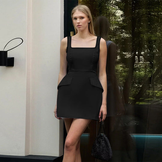 Damen figurbetontes Sommerkleid mit praktischen Taschen R&B