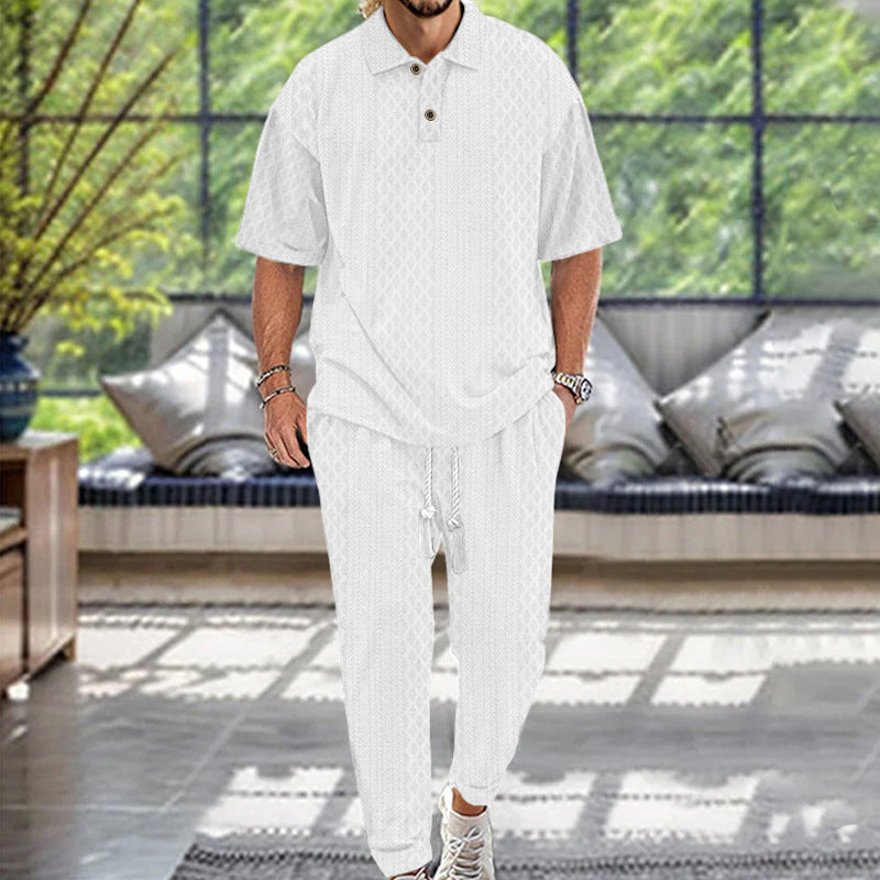 Herren lässiger Freizeitanzug mit modischem Strukturdesign R&B