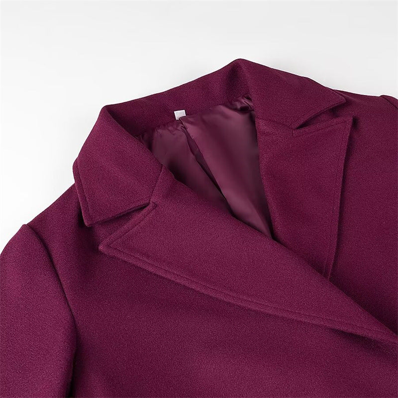 Damen Eleganter Double-Breasted Mantel mit modischem Schnitt R&B