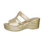 Damen Wedge-Pantoletten mit elegantem Geflecht und komfortablem Fußbett R&B