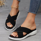 Damen Komfortable Crossover-Sandalen mit dämpfender Sohle R&B