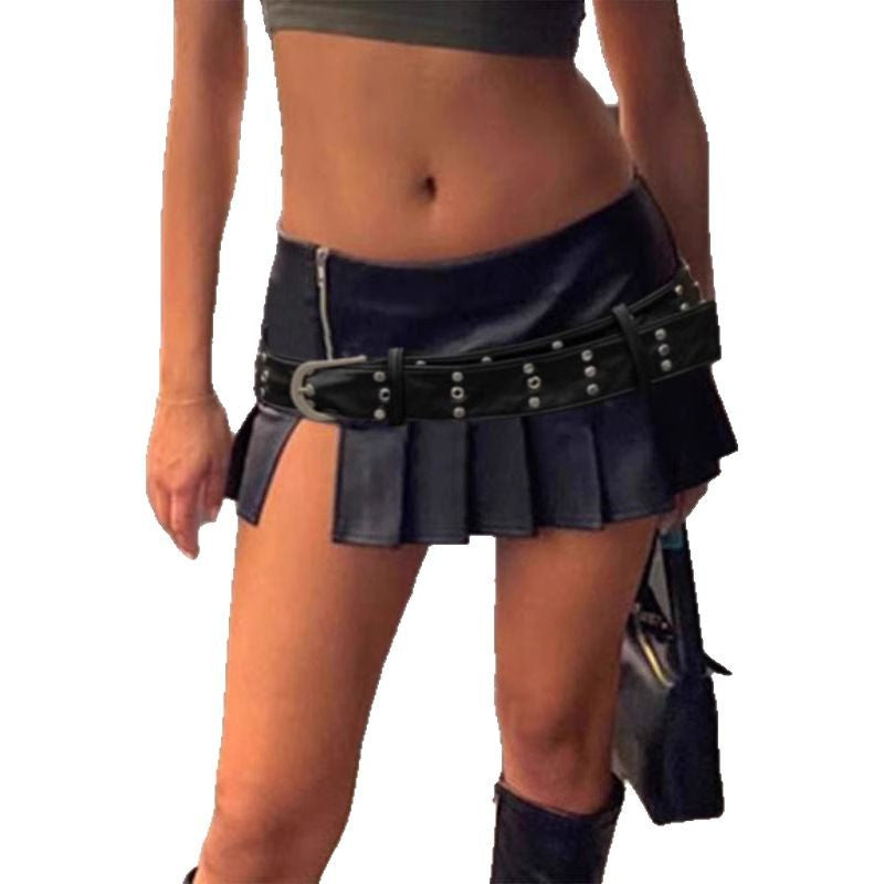 Damen Minirock mit optik und modischem Gürteldetail R&B
