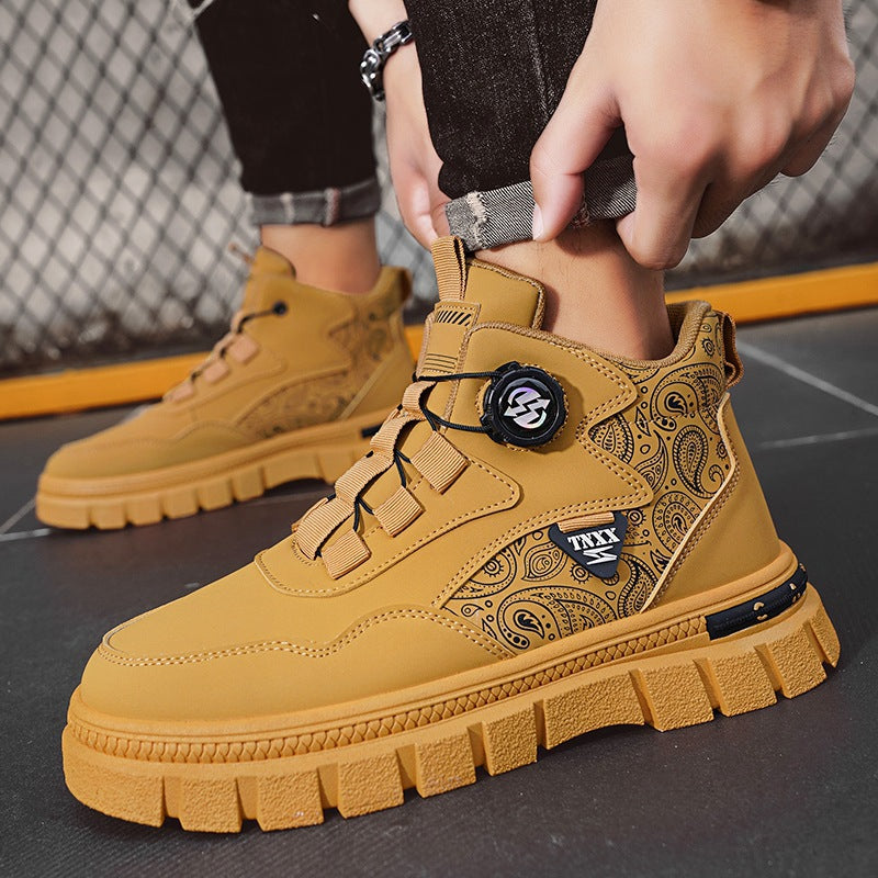 Damen Hochwertige High-Top Sneakers mit Paisleymuster und praktischen Schnellschnürsystem R&B