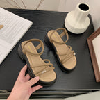 Damen Komfortable Sandalen mit flexiblem Riemendesign und ergonomischer Sohle EB