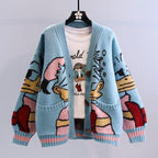 Damen Gestickter Strickcardigan mit verspieltem Disney-Motiv