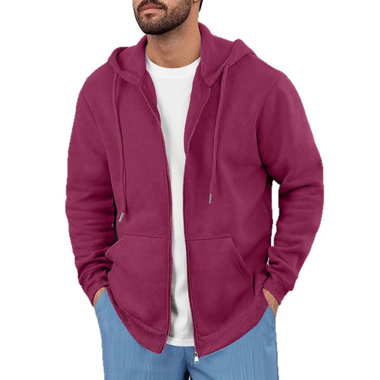 Herren lässige Kapuzenjacke mit atmungsaktivem Sweatstoff und praktischen Taschen R&B