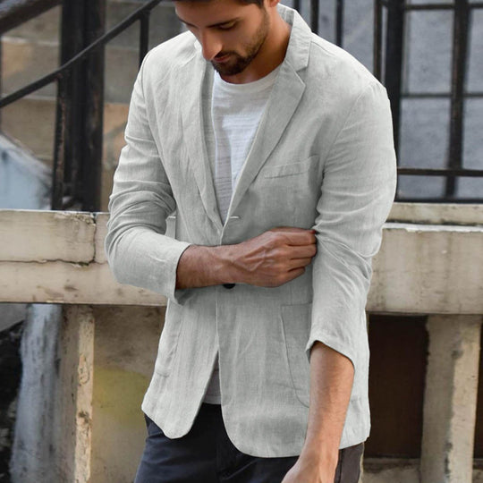 Herren Leinenblazer mit modernem Schnitt und stylischen Details R&B