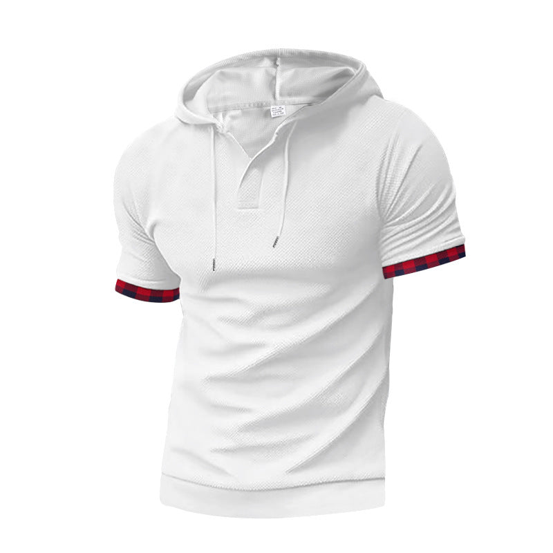Herren modernes Kapuzenshirt mit strukturiertem Design und kontrastierenden Ärmeln R&B