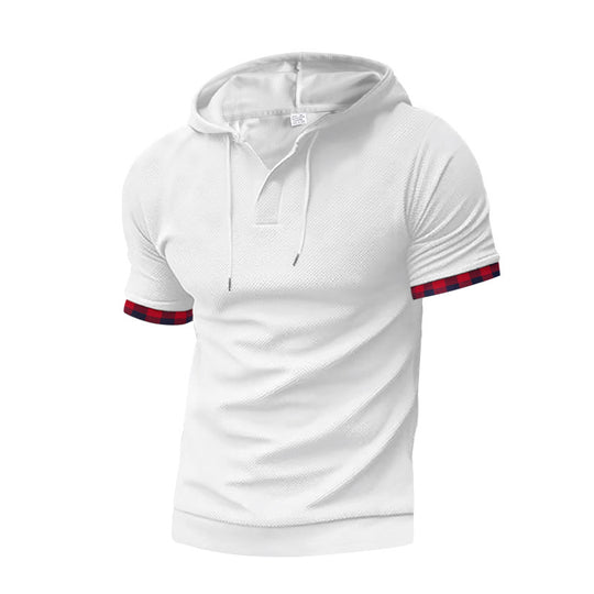 Herren modernes Kapuzenshirt mit strukturiertem Design und kontrastierenden Ärmeln R&B