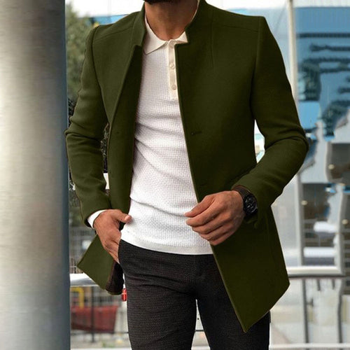 Herren modischer Mantel mit modernem Kragen und tailliertem Schnitt R&B
