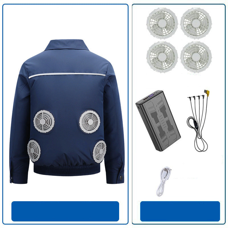 Herren nan atmungsaktive Kühljacke mit integrierten USB-Lüftern R&B