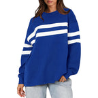 Damen Oversized Sweatshirt mit trendigen Streifen R&B