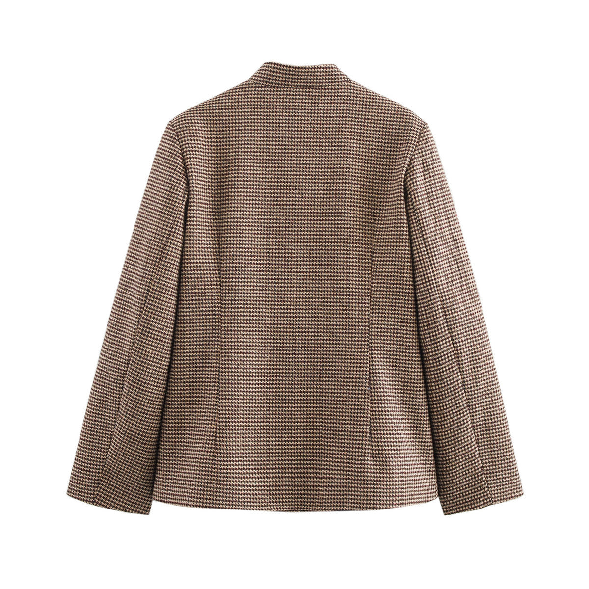 Damen elegante Karojacke mit durchgehender Knopfleiste und praktischen Taschen R&B