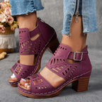 Damen Schnürsandalen im modischen Cut-Out-Design R&B