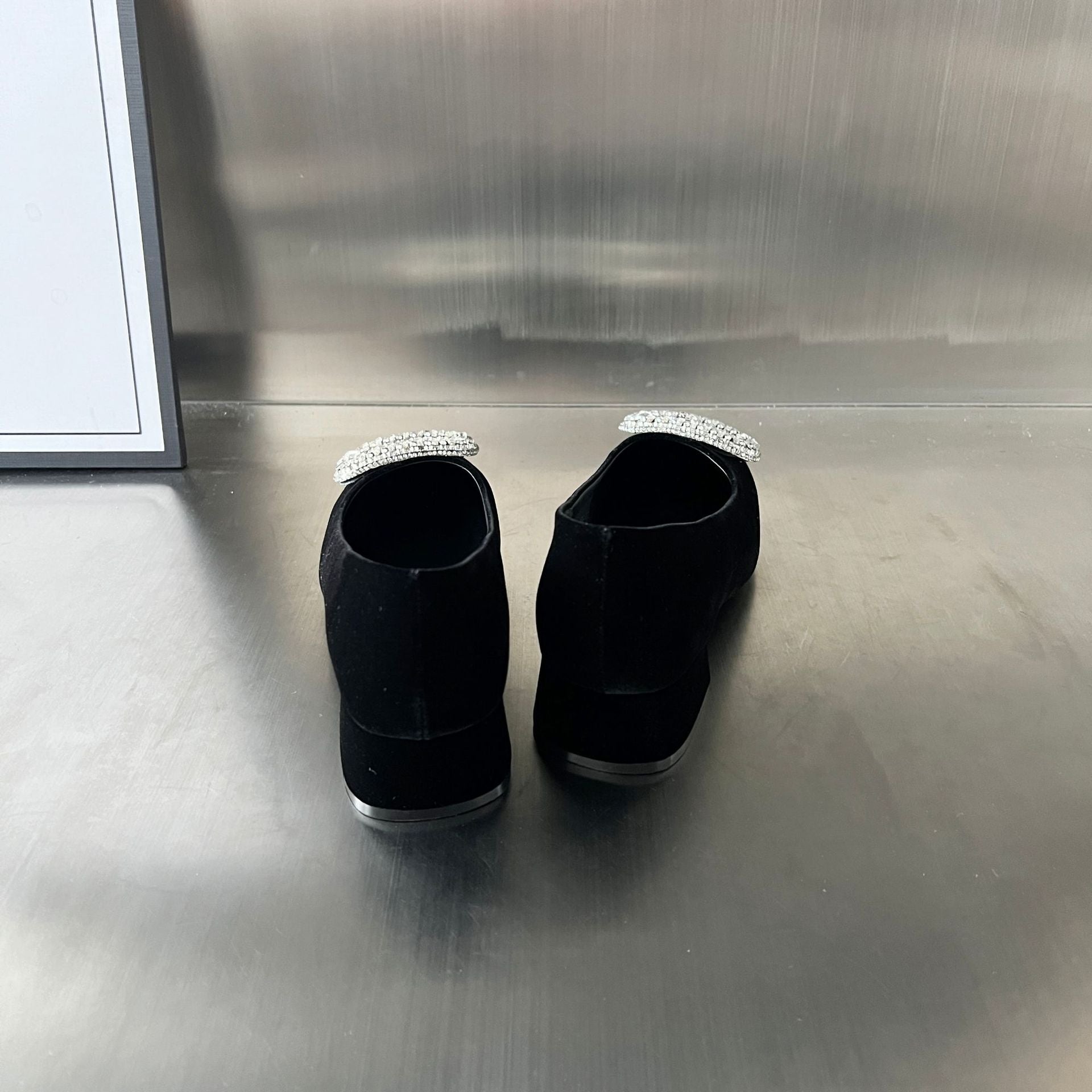 Damen Ballerinas mit funkelndem Schmuckdetail und bequemem Absatz R&B