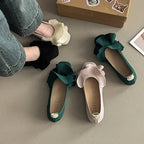 Damen Ballerina-Schuhe mit eleganter Rüschendekoration
