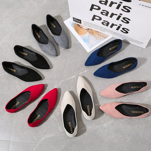 Damen elegante Ballerinas mit spitzem Design und weichem Obermaterial R&B