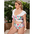 Damen Bikini-Set mit verspieltem Rüschendesign und floralem Muster R&B