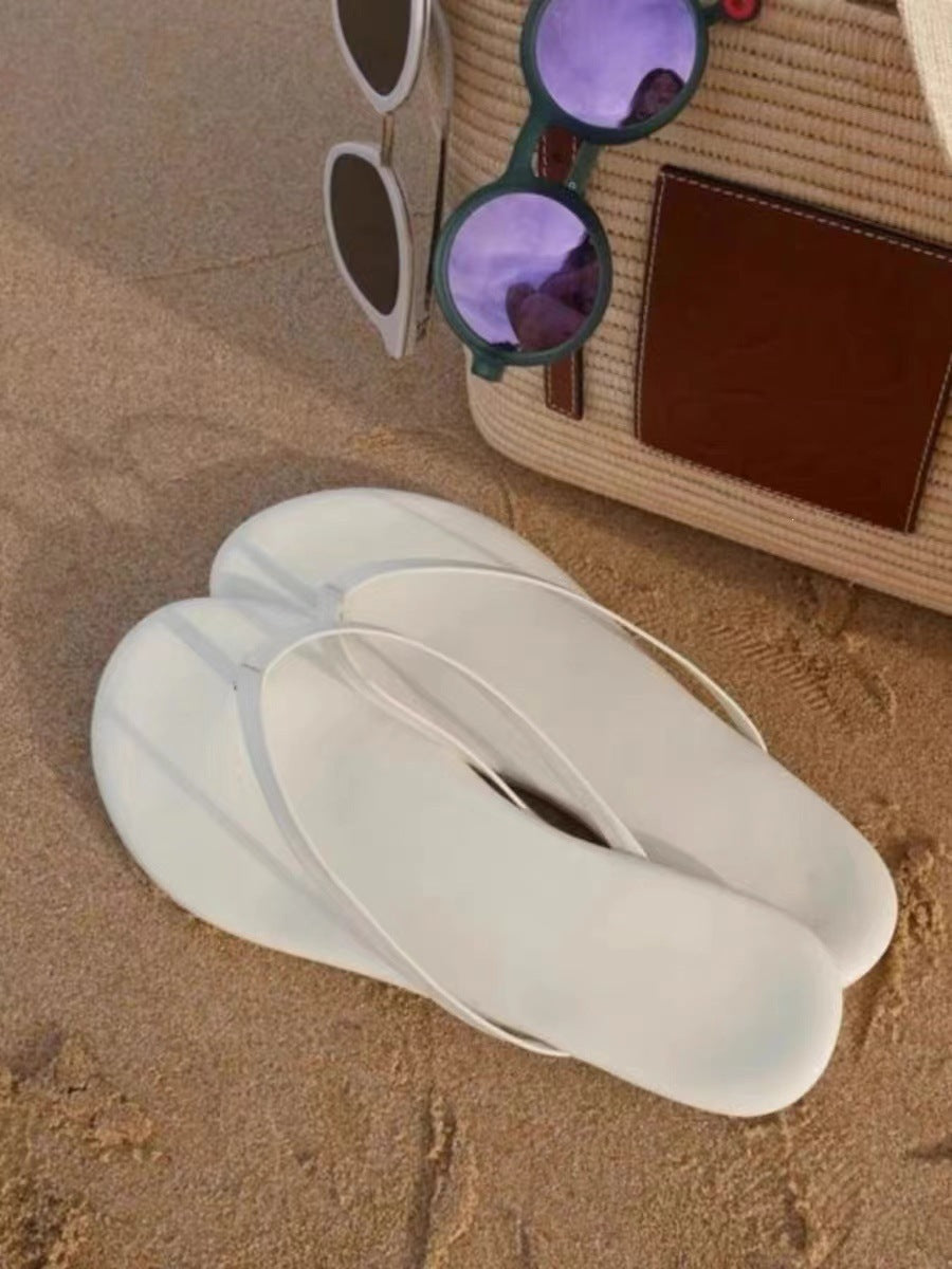 Damen Elegante Flip-Flops mit schimmerndem Riemen und komfortabler Sohle R&B