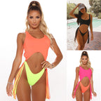 Damen Badeanzug mit Cut-Outs und Fransen R&B