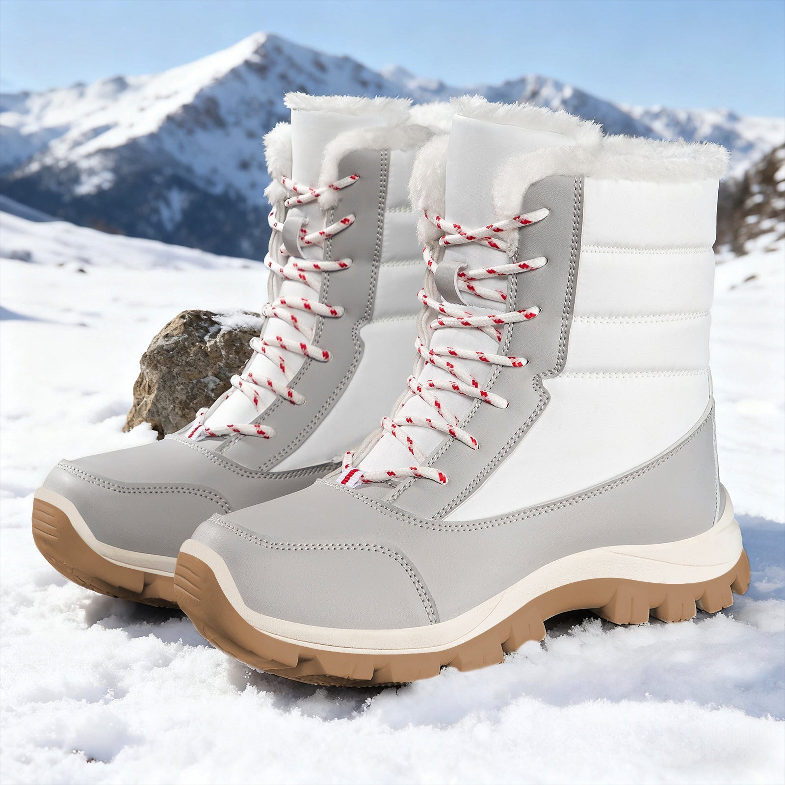 Damen Wärmende Winterstiefel mit rutschfester Sohle und weichem Innenfutter R&B