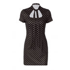 Damen Polka-Dot Minikleid mit schickem Halterkragen und figurbetonter Silhouette R&B
