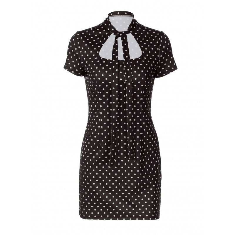 Damen Polka-Dot Minikleid mit schickem Halterkragen und figurbetonter Silhouette R&B