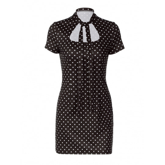 Damen Polka-Dot Minikleid mit schickem Halterkragen und figurbetonter Silhouette R&B