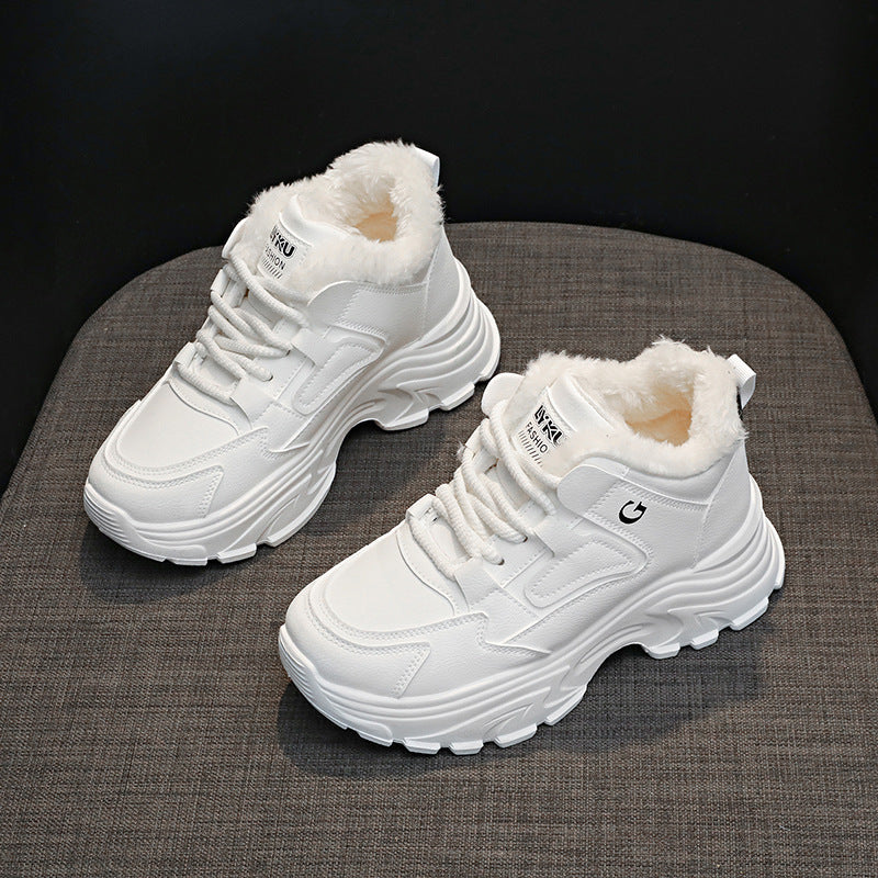 Damen Winterliche High-Top Sneakers mit weichem Fleece-Futter R&B